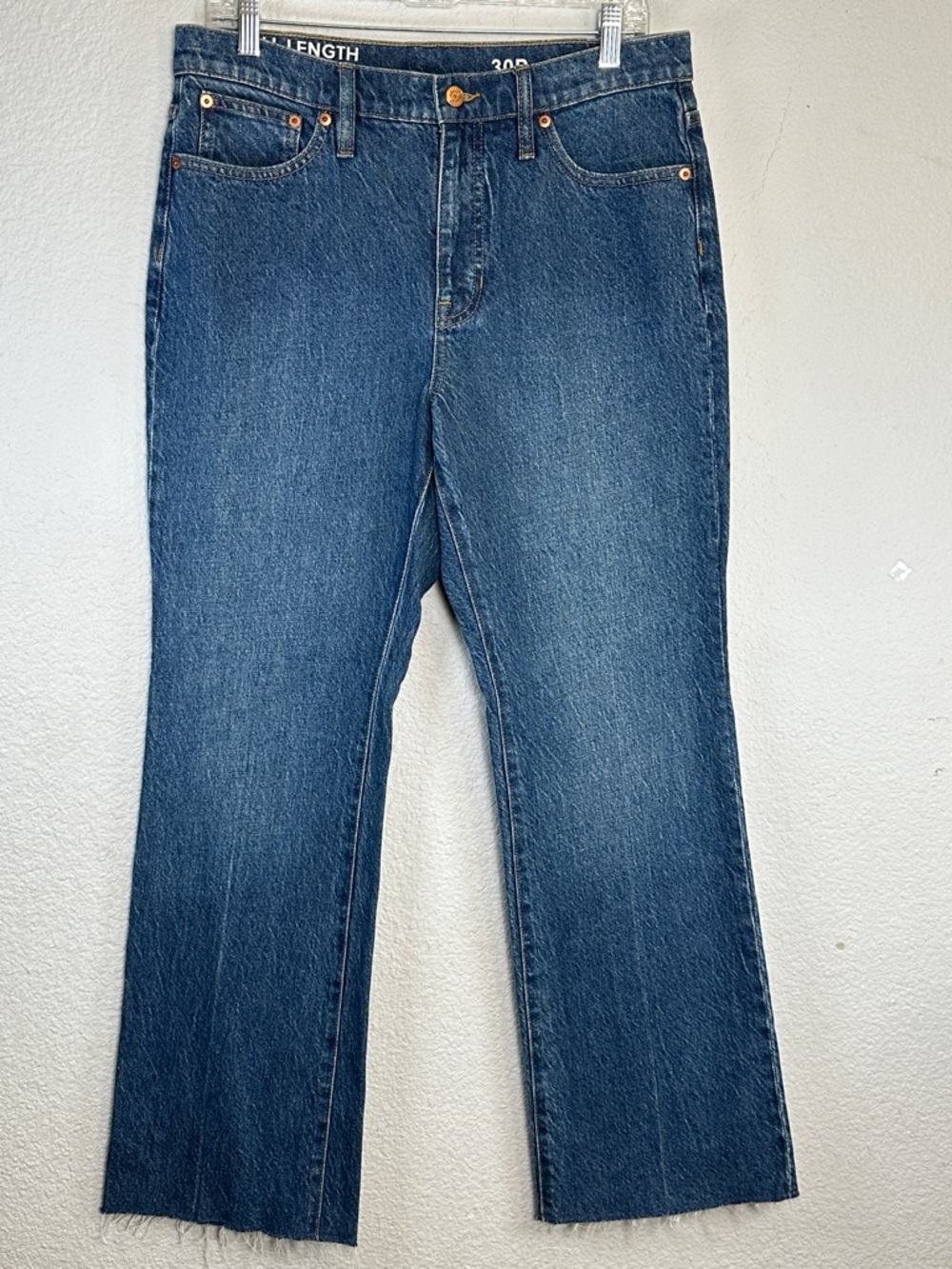 NEW J. Crew Demi Boot Cut Jeans Medium Wash Raw Hem High Rise Cotton 30 Petite